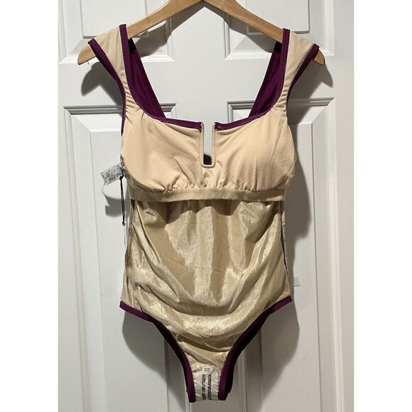 NEW One Piece Swimsuit Lined Full Coverage Padded Shade & Shore Size Small 4-6 - Picture 4 of 6